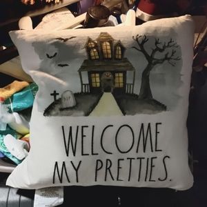 Rae Dunn Welcome My Pretties large pillow